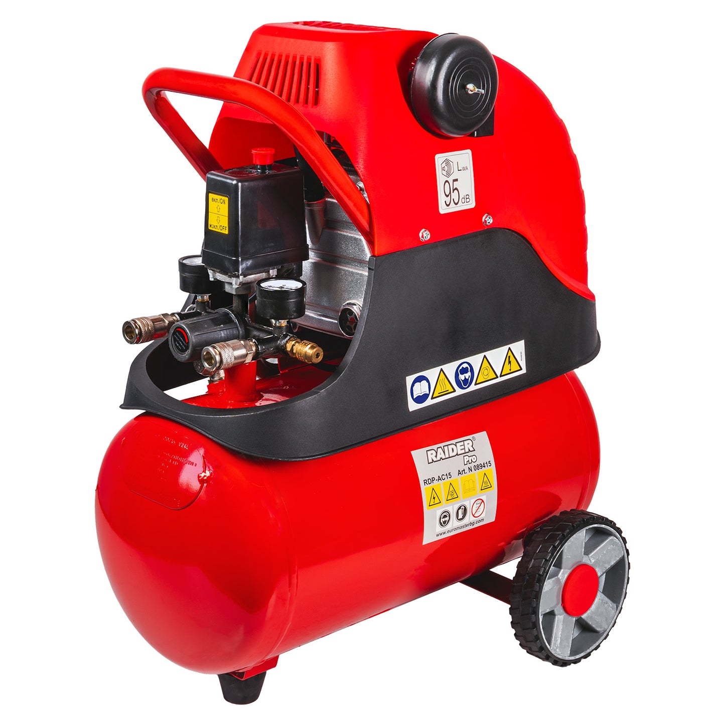 Compresor de aer RDP-AC15, 24 l, 1.5 kW, Raider 089415