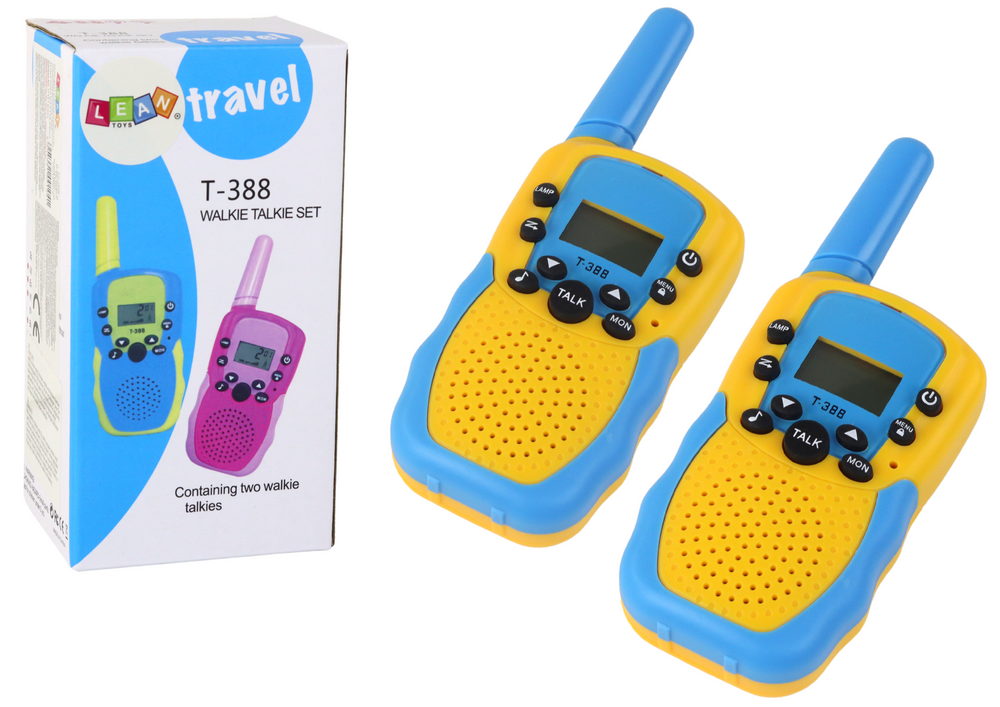 Set Walkie Talkie, 14 x 5 x 2 cm, galben / albastru, raza de actiune 3 km Lean 17283