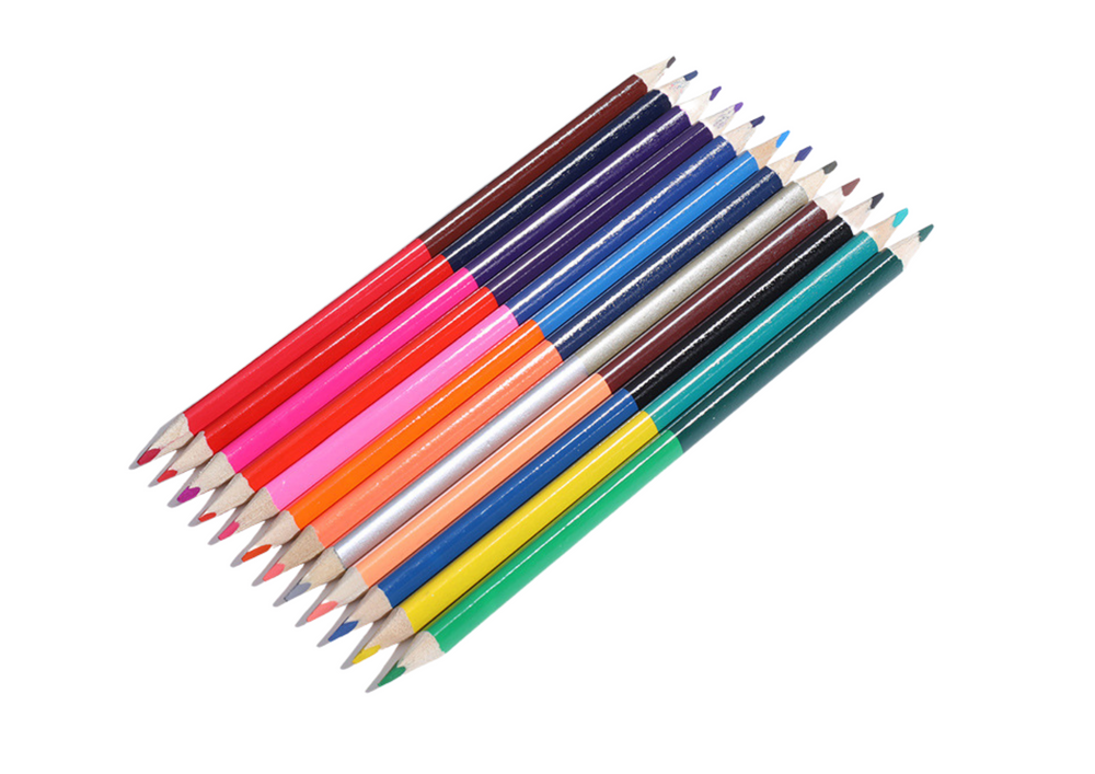 Set creioane colorate cu 2 capete, 24 culori, Lean 20031