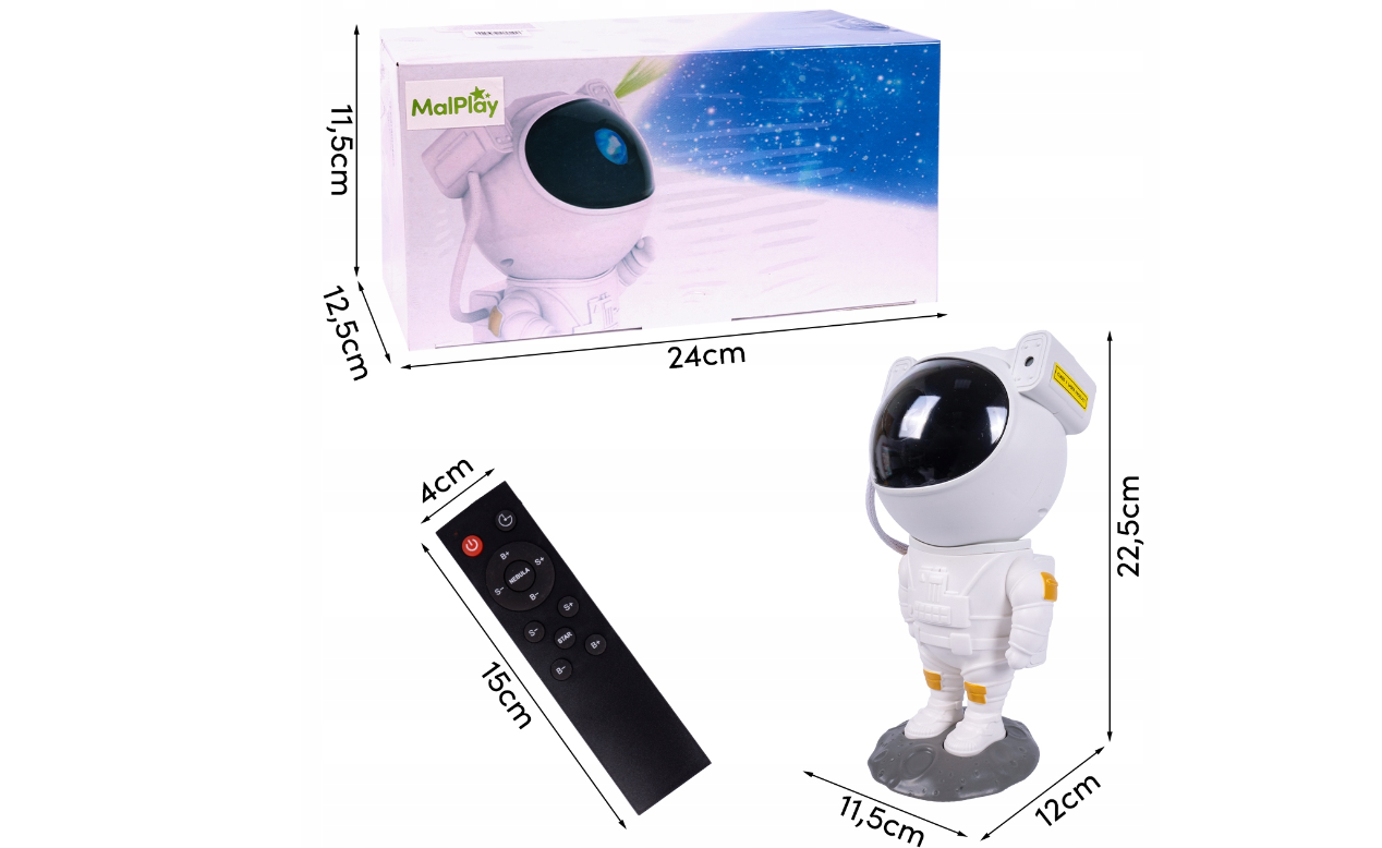Lampa de veghe astronaut cu proiector si telecomanda, MalPlay 111872