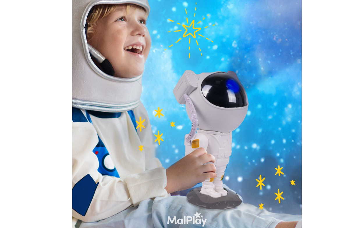 Lampa de veghe astronaut cu proiector si telecomanda, MalPlay 111872