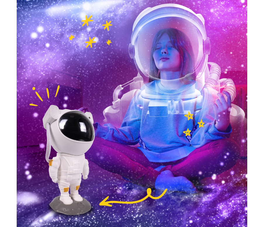 Lampa de veghe astronaut cu proiector si telecomanda, MalPlay 111872
