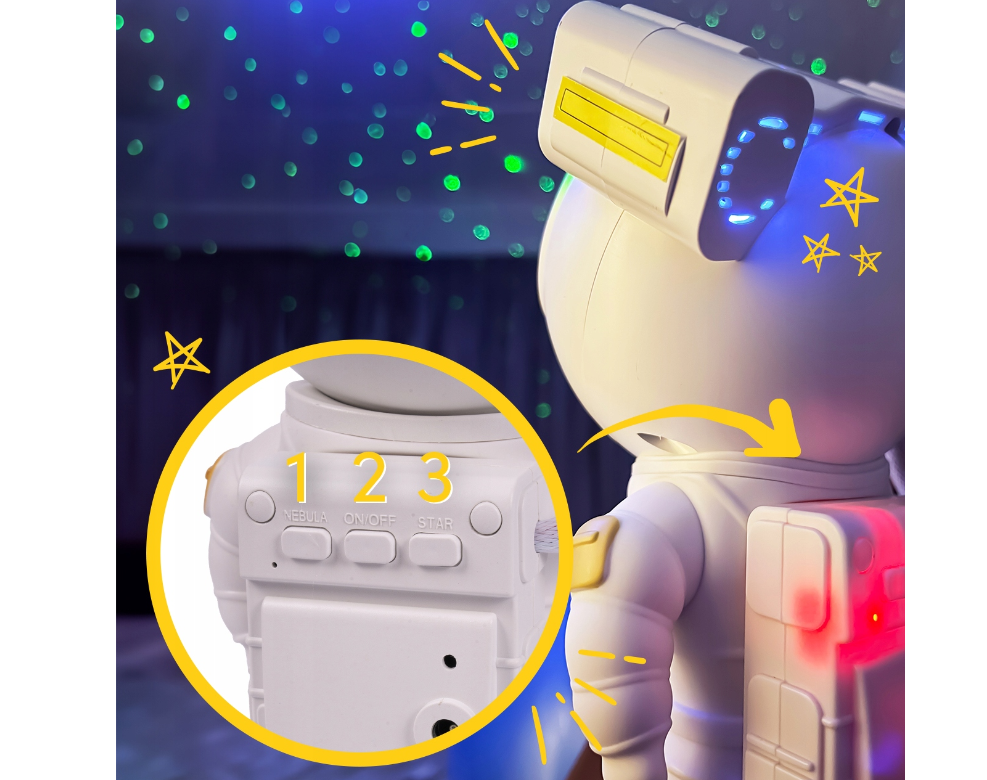 Lampa de veghe astronaut cu proiector si telecomanda, MalPlay 111872