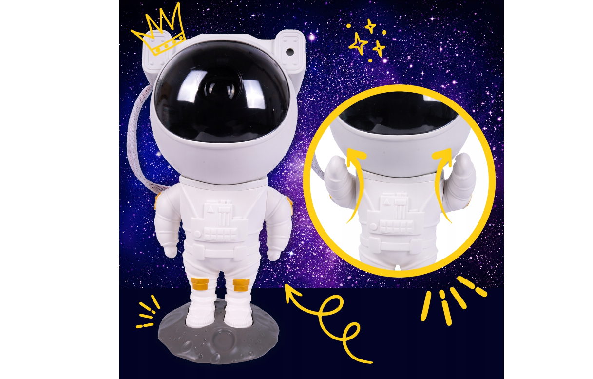 Lampa de veghe astronaut cu proiector si telecomanda, MalPlay 111872