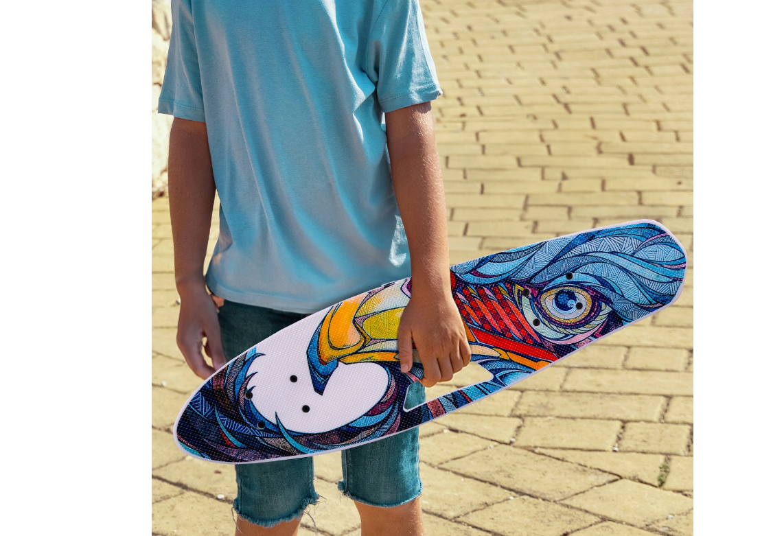 Skateboard cu roti luminoase, multicolor, MalPlay 111644
