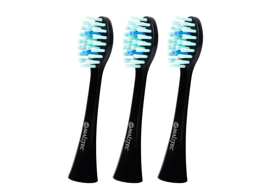 Set 3 capete de periuta pentru periuta de dinti electricaSonic, negru, MalTec 111928