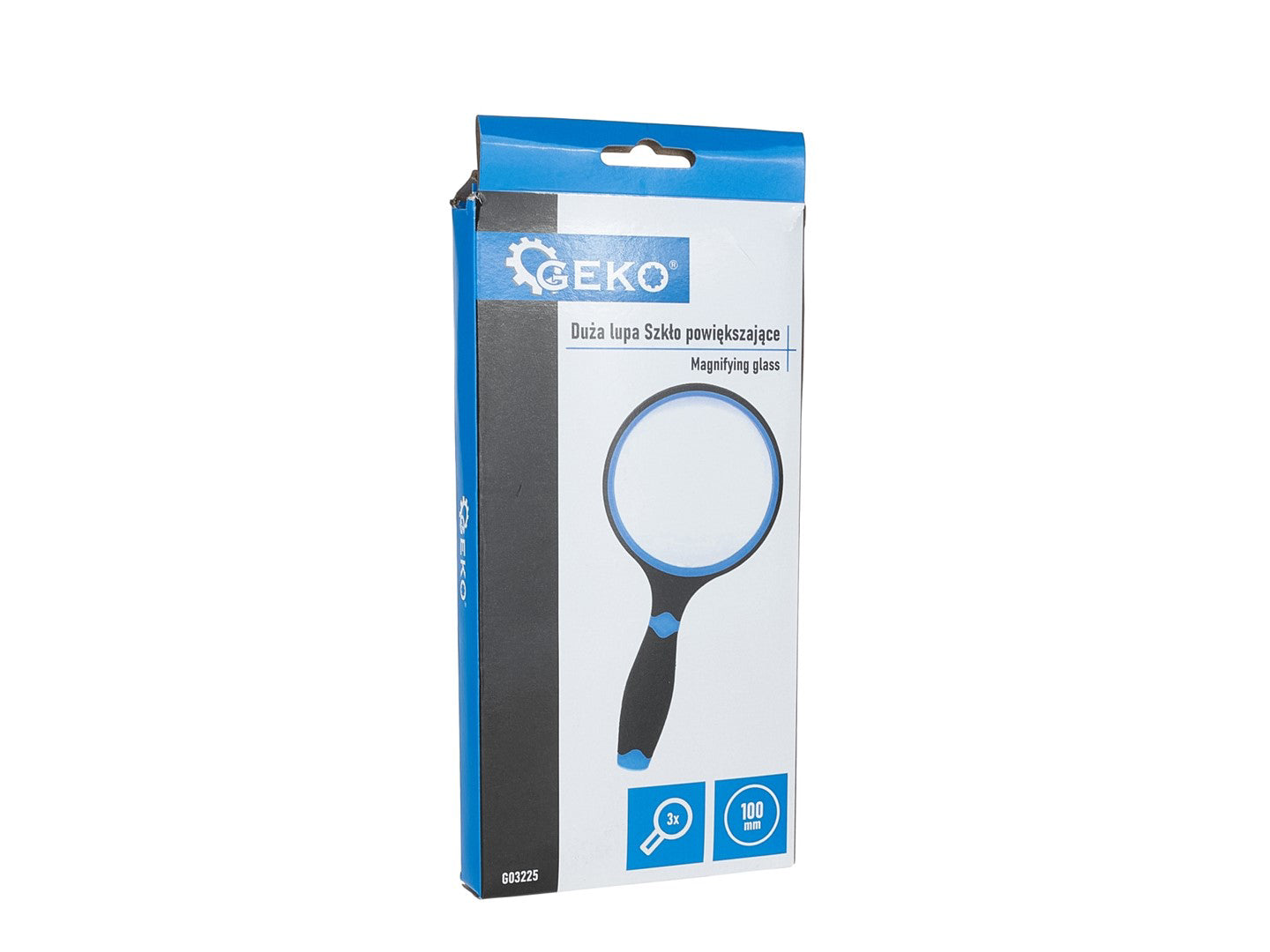 Lupa cu maner cauciucat, 100 mm, 3 x, Geko G03225