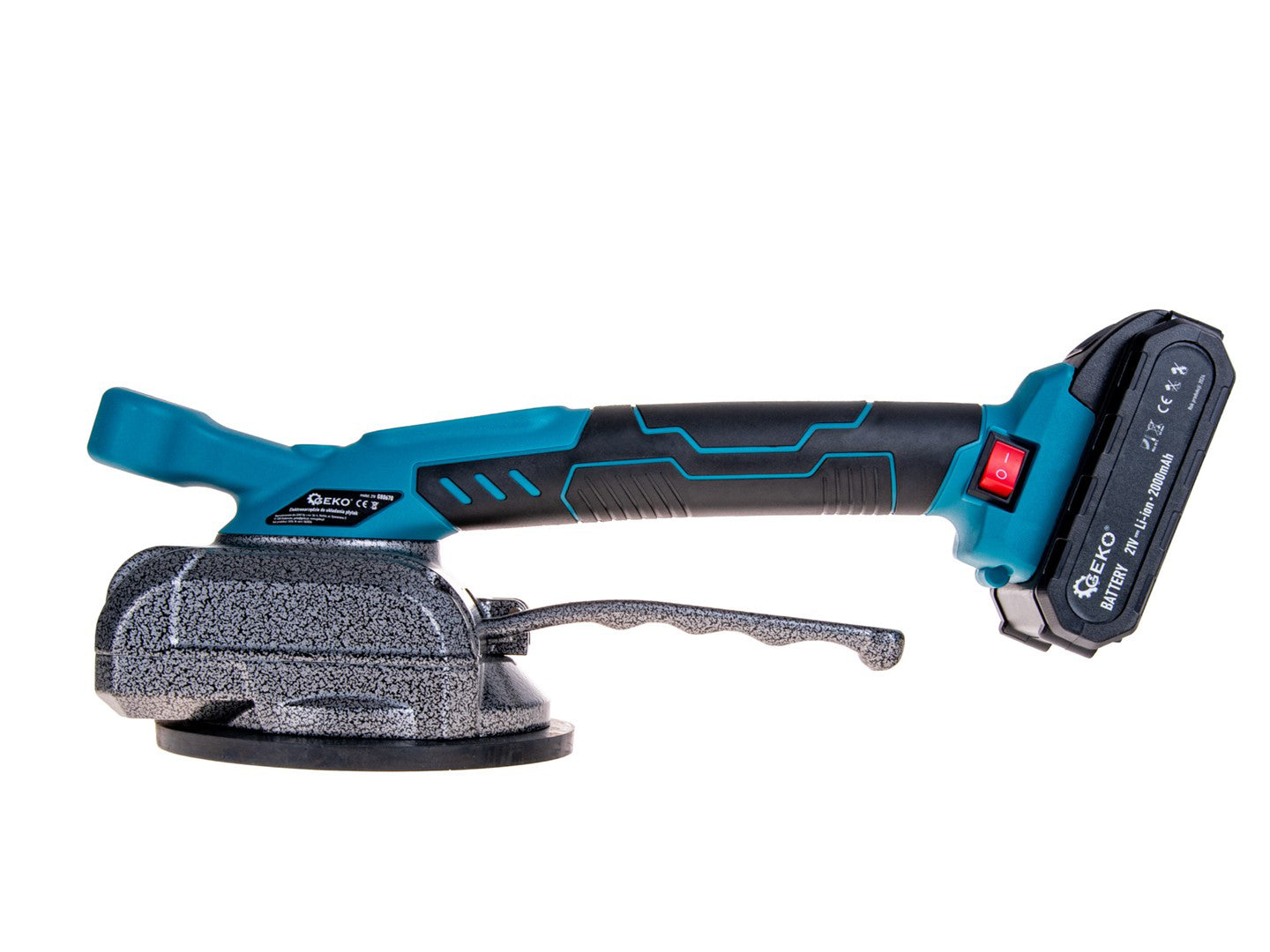 Ventuza vibranta pentru gresie cu acumulator, 21 V, Geko G80670