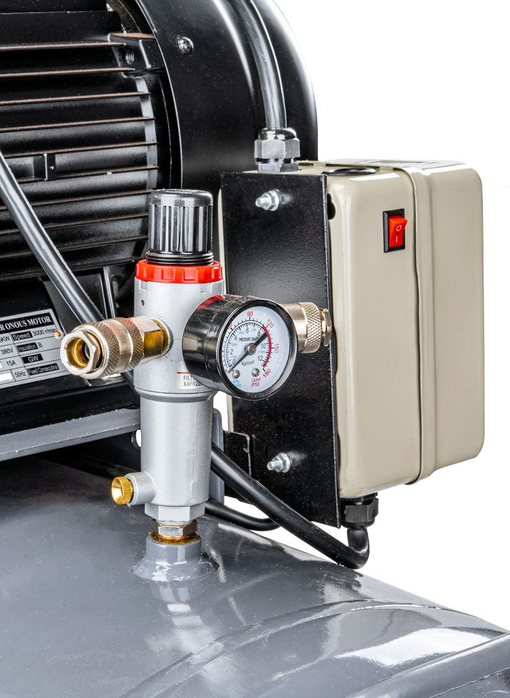 Compresor de aer industrial PM-300T-400V, 7.5 kW, 8 bar, 300 l, Powermat PM1309