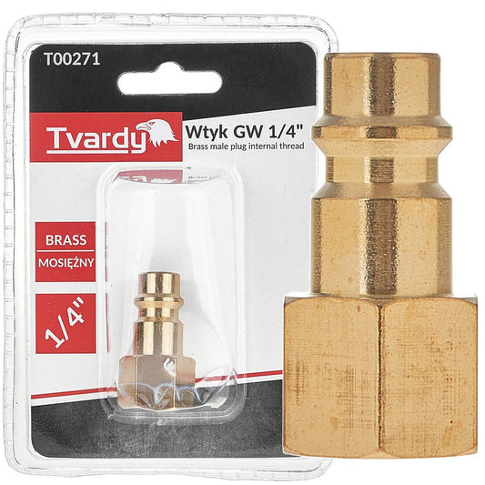 Conector rapid din alama tip tata, filet interior 1 / 4, Tvardy T00271
