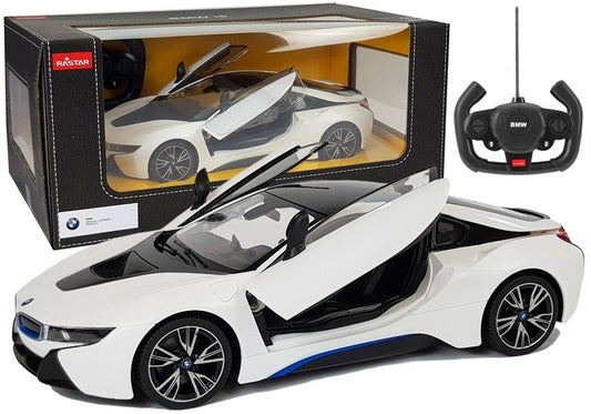 Masinuta cu telecomanda BMW i8 Rastar 1:14, alb, Lean 6014