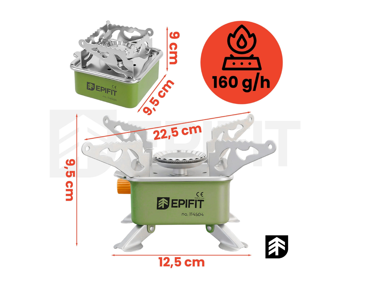 Aragaz pentru camping cu 1 arzator SPARK50, MalTec 114504