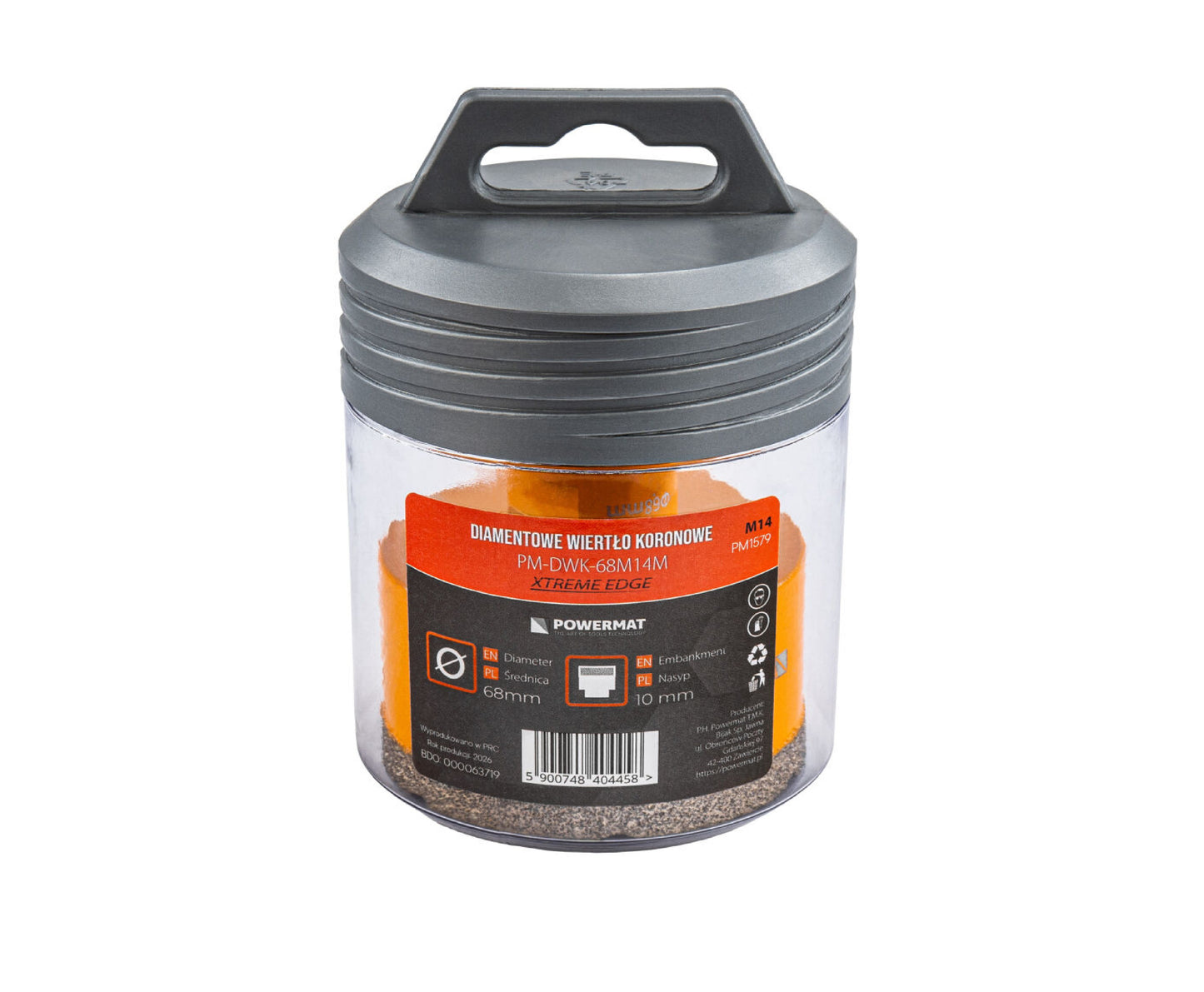 Carota diamantata pentru ceramica PM-DWK-68M14M, 68 mm, Powermat PM1579