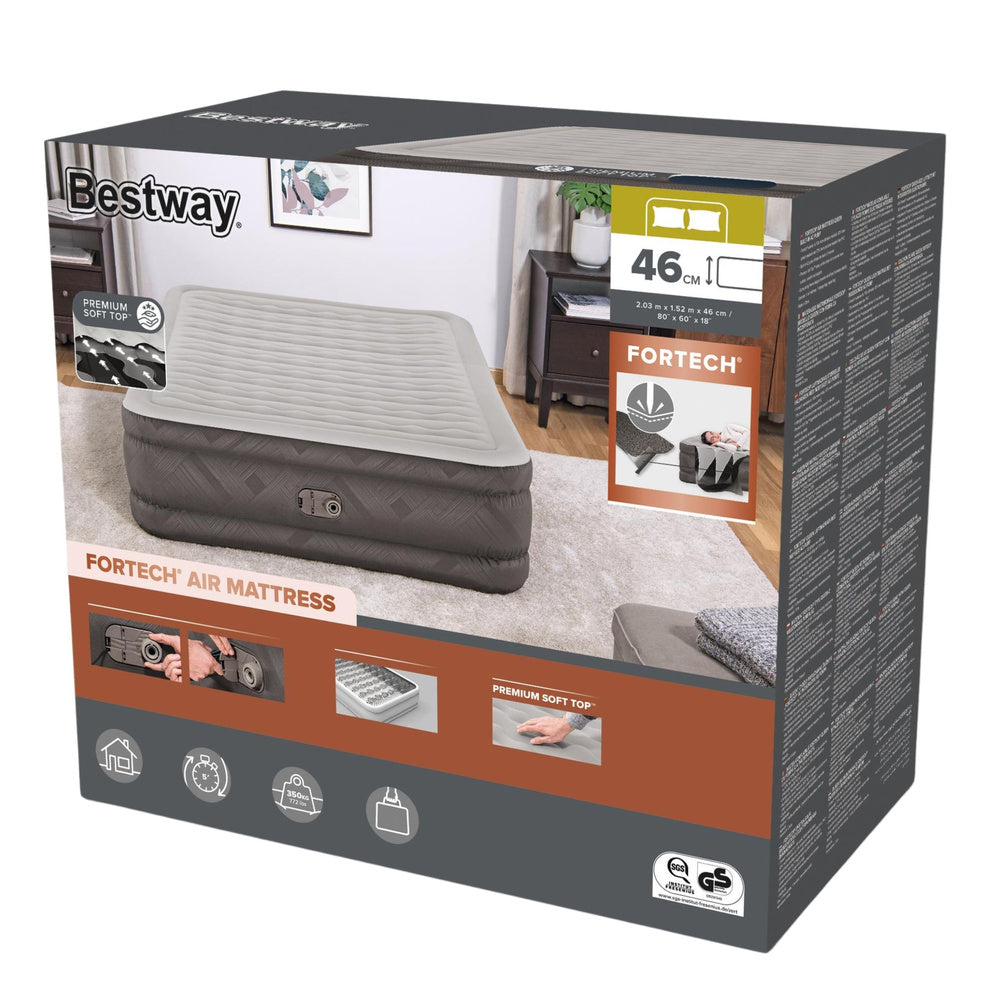 Saltea gonflabila pentru 2 persoane cu pompa electrica de umflat, 203x152 cm, Bestway 21125