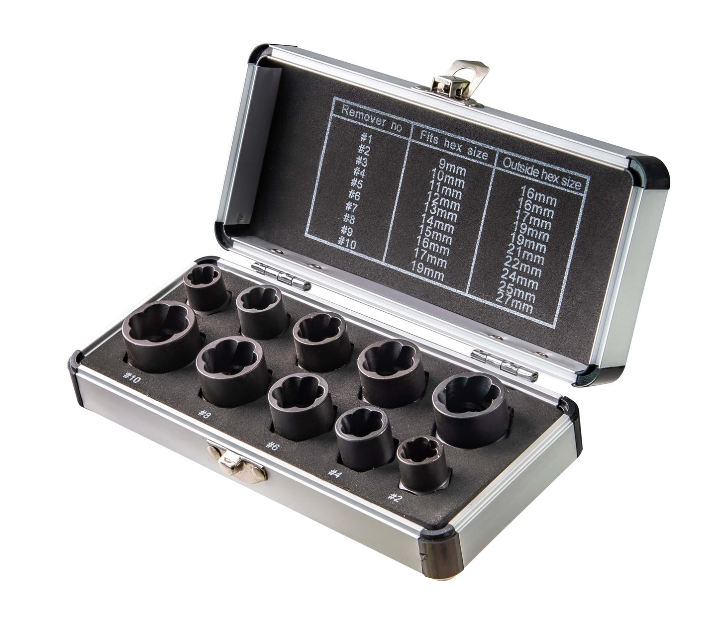 Set extractoare suruburi rupte, 3 / 8", 9-19 mm, 10 bucati, Topmaster 339702