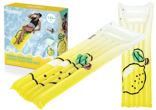 Saltea gonflabila de innot Squeeze Lemon, 183 x 69 cm, Bestway 21680