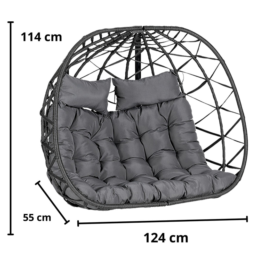 Leagan balansoar suspendat cu 2 locuri Cocoon, negru, Lean 30647