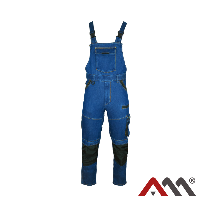 Salopeta de lucru din jeans elastic Colemann, albastru, marimea XL, Artmas ART456182
