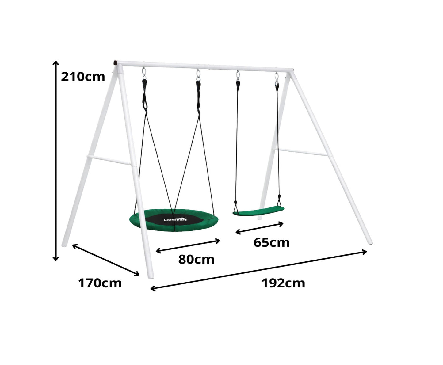 Balansoar de gradina cu leagan 2 in 1, 210 x 170 cm, alb, Lean 29180