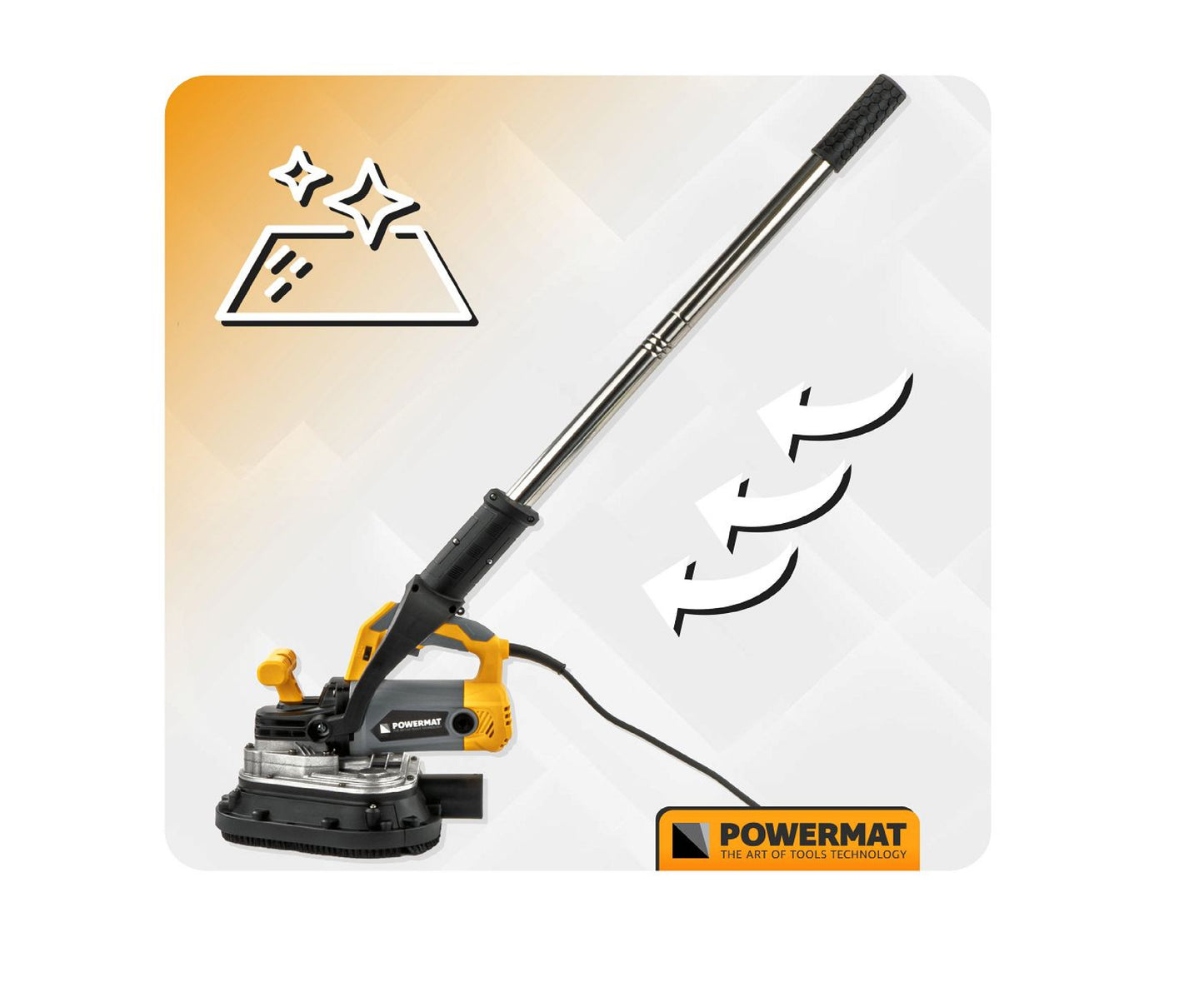 Maner telescopic pentru slefuitor de beton, 97 cm, Powermat PM-SDB-2450M-UT