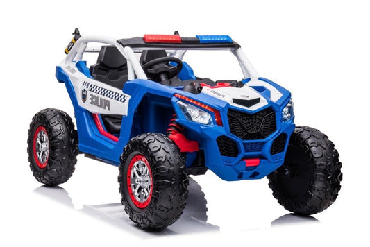 Masina electrica Buggy UTV Police Blue 4 x 4 cu acumulator, albastru, Lean 9816