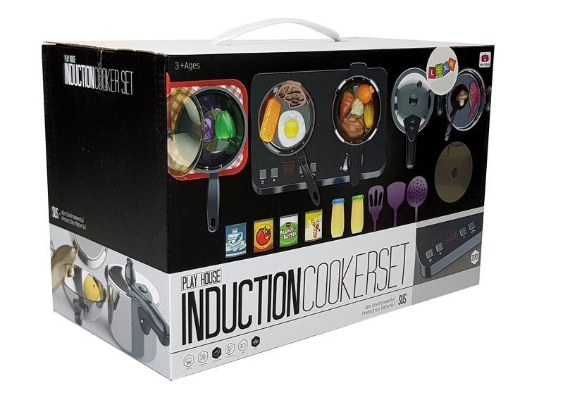 Set plita si accesorii de bucatarie pentru copii, Inox / Plastic, 32 piese, Lean 7568