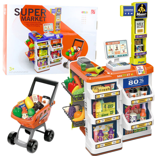Set joaca supermarket 60 piese, 48x41x82cm, multicolor, Lean 23351