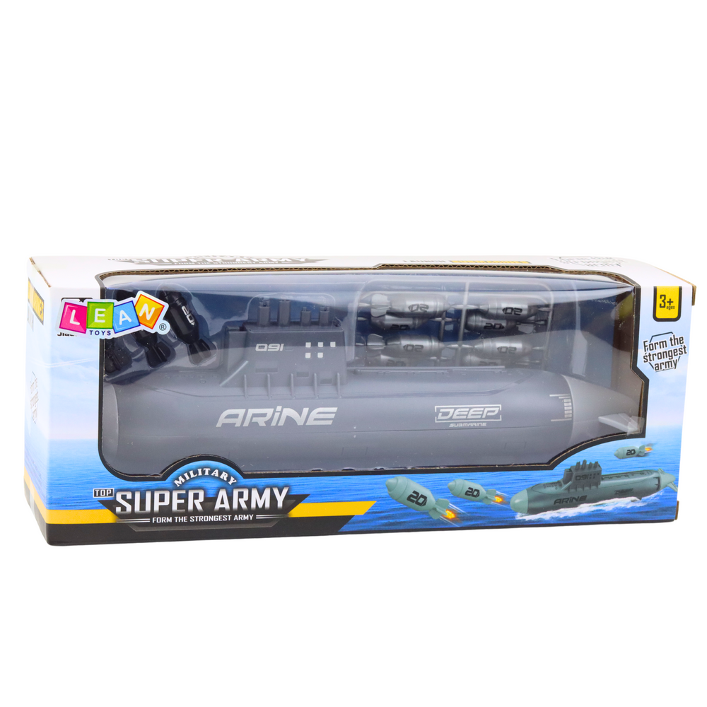 Submarin cu torpile, gri inchis, 28 cm, Lean 24284