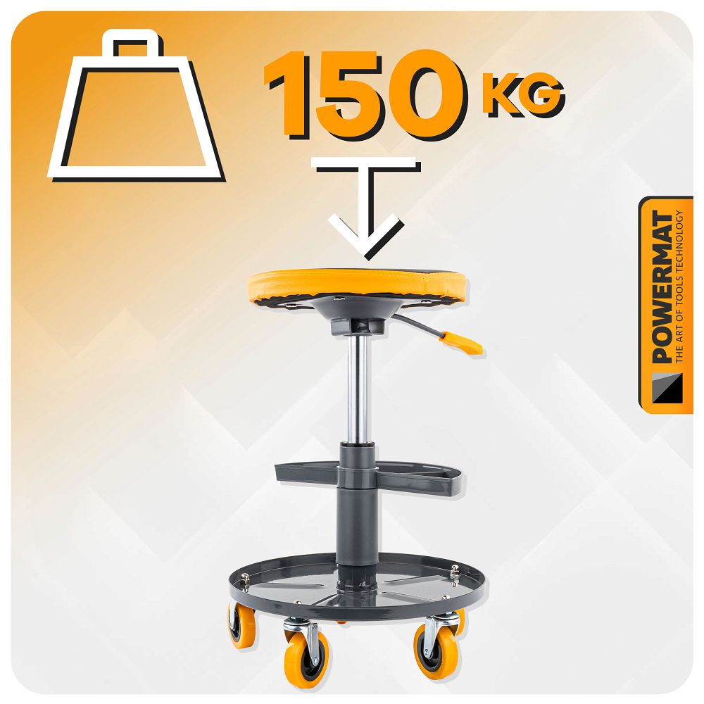 Scaun telescopic pentru atelier PM-SWA-150T, 400-520 mm, Powermat PM1455