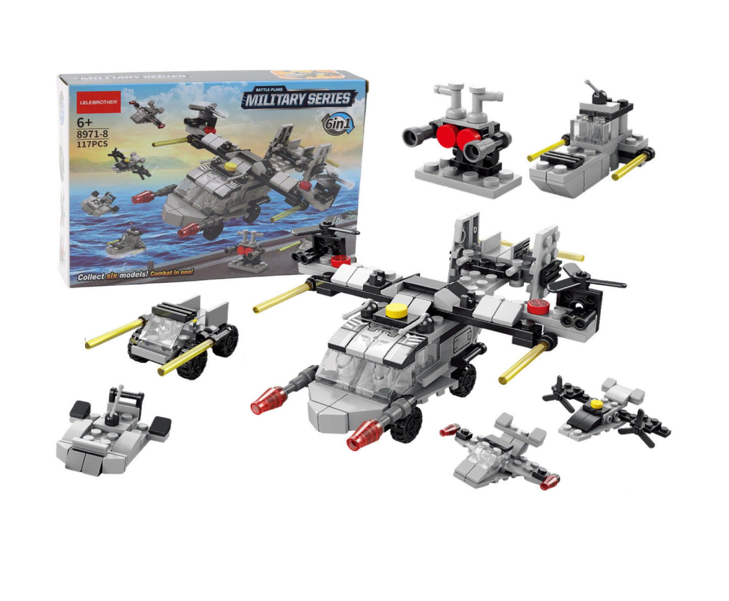 Set de constructie elicopter, 117 elemente, 21 x 15 x 5 cm, Lean 20964
