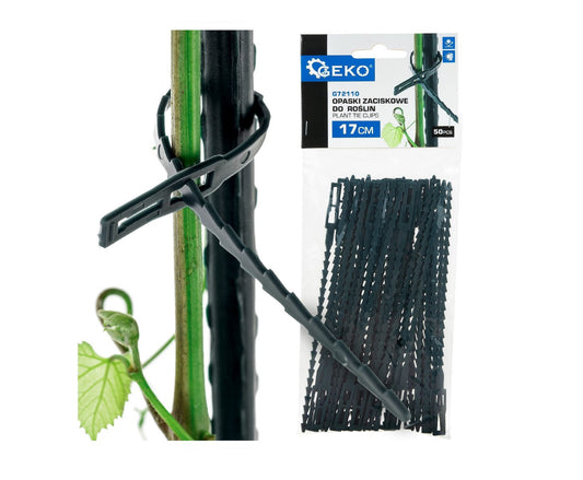 Set coliere de legare pentru plante, 17 cm, 50 bucati, Geko G72110