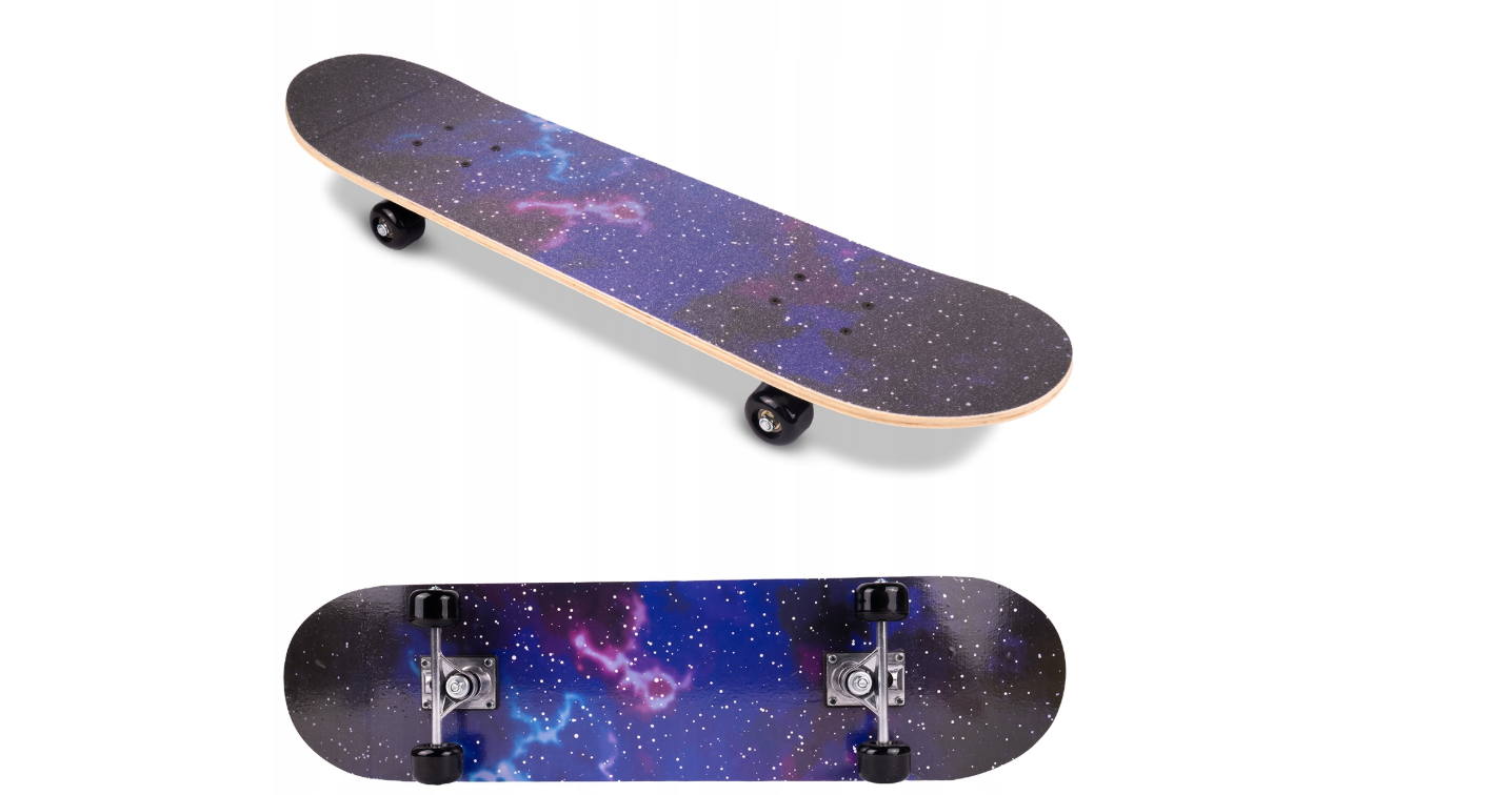 Skateboard pentru copii Galaxy ABEC-5, roti 50 mm, lungime 77 cm, MalPlay 112271