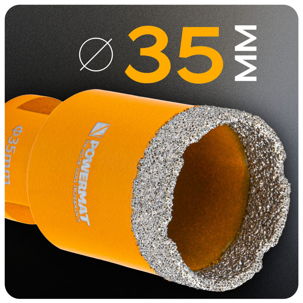 Carota diamantata pentru ceramica PM-DWK-35M14M, 35 mm, Powermat PM1573
