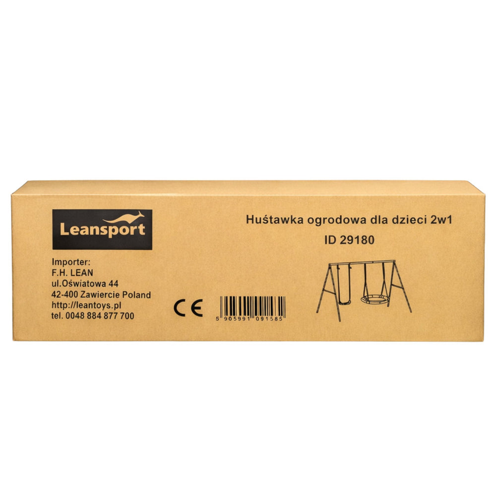 Balansoar de gradina cu leagan 2 in 1, 210 x 170 cm, alb, Lean 29180