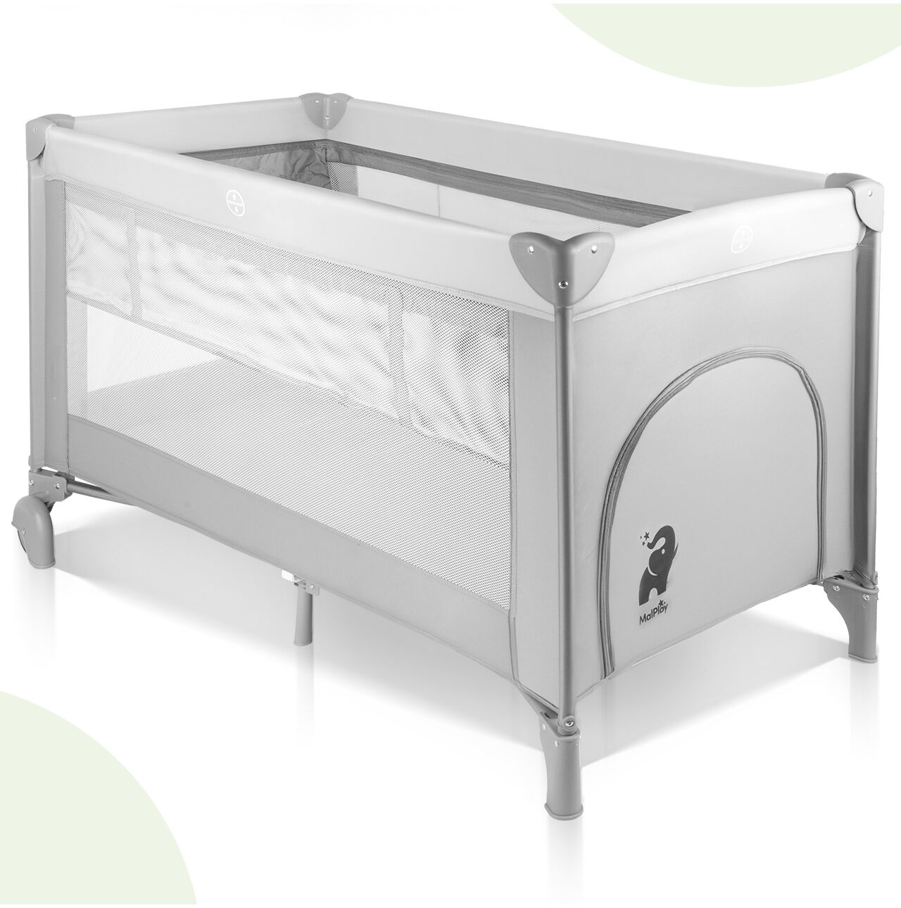 Patut pliabil pentru bebelusi, 125 x 65.5 x 76 cm, MalPlay 113164