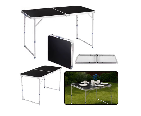 Masa de camping pliabila cu cadru din aluminiu, 120 x 60 cm, Lean 26602