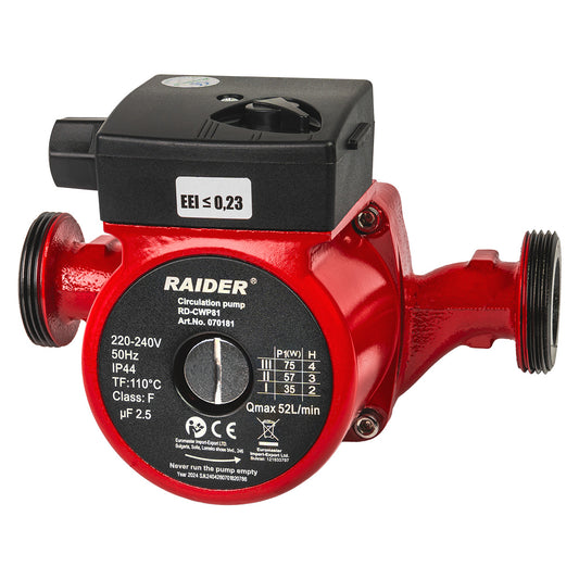 Pompa de recirculare RD-CWP81, 75 W, 1.1 / 2", 50 l / min, 4 m, 110°C, Raider 070181