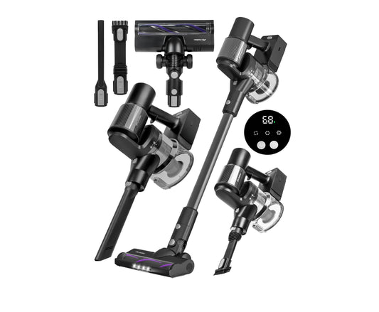 Aspirator vertical fara sac cu accesorii 3 in 1, perie electrica cu LED, 250 W, MalTec 113544