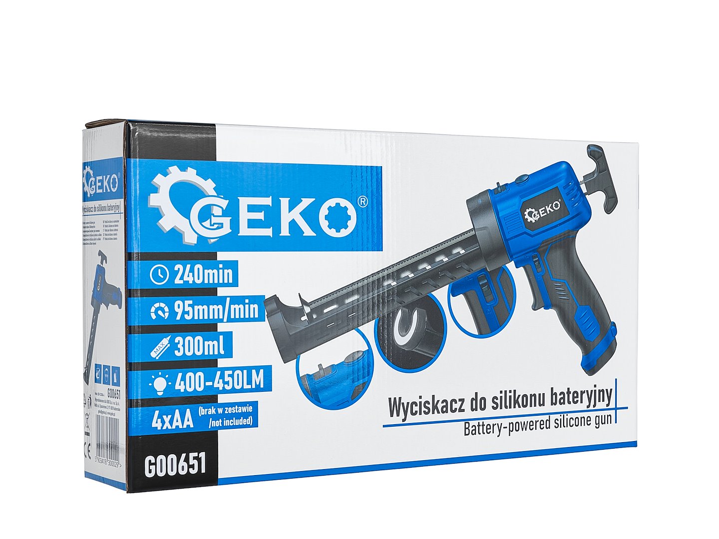 Pistol electric pentru silicon, 6 V, Geko G00651