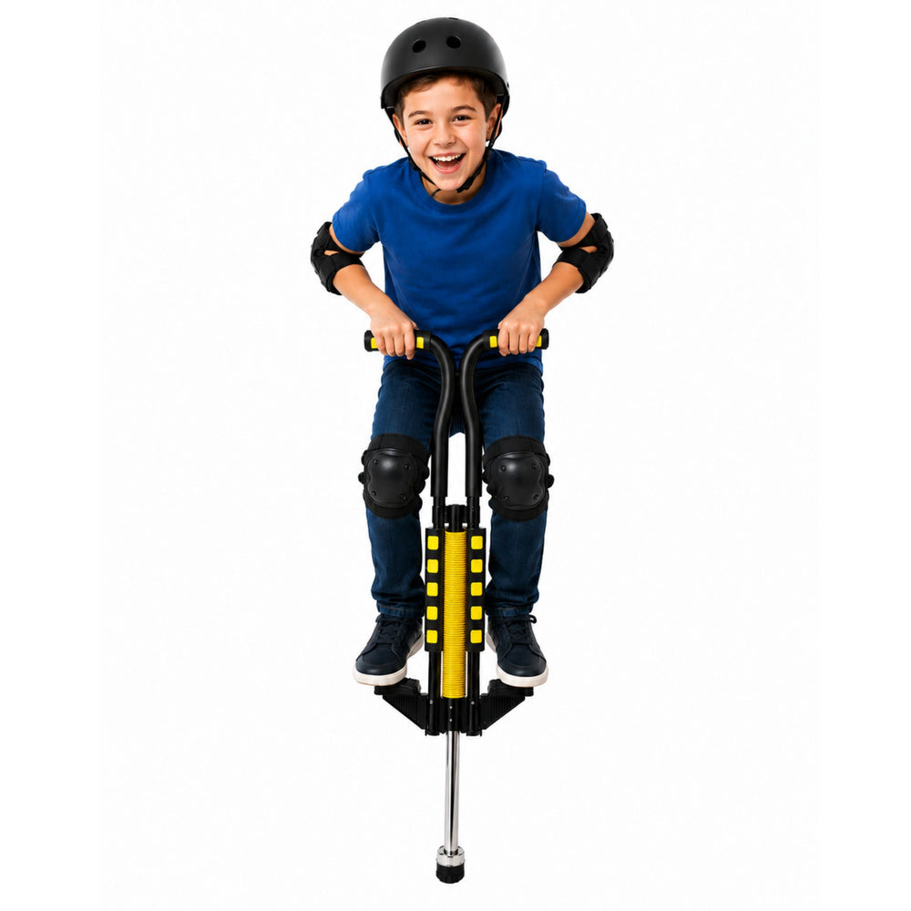 Pogo stick pentru copii, capacitate maxima 70 kg, galben, Lean 30995
