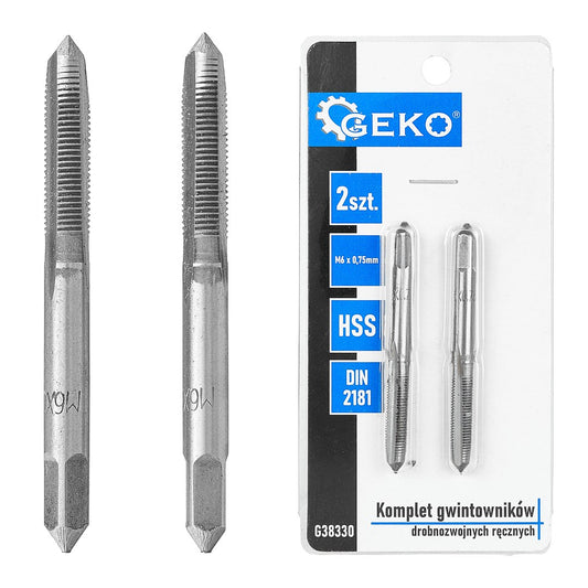 Set tarozi pentru filetare manuala, M6 x 0,75 mm, 2 bucati, Geko G38330