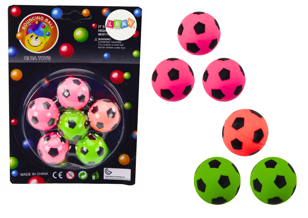 Set 6 mingi de fotbal, multicolor, 3 cm, Lean 20375