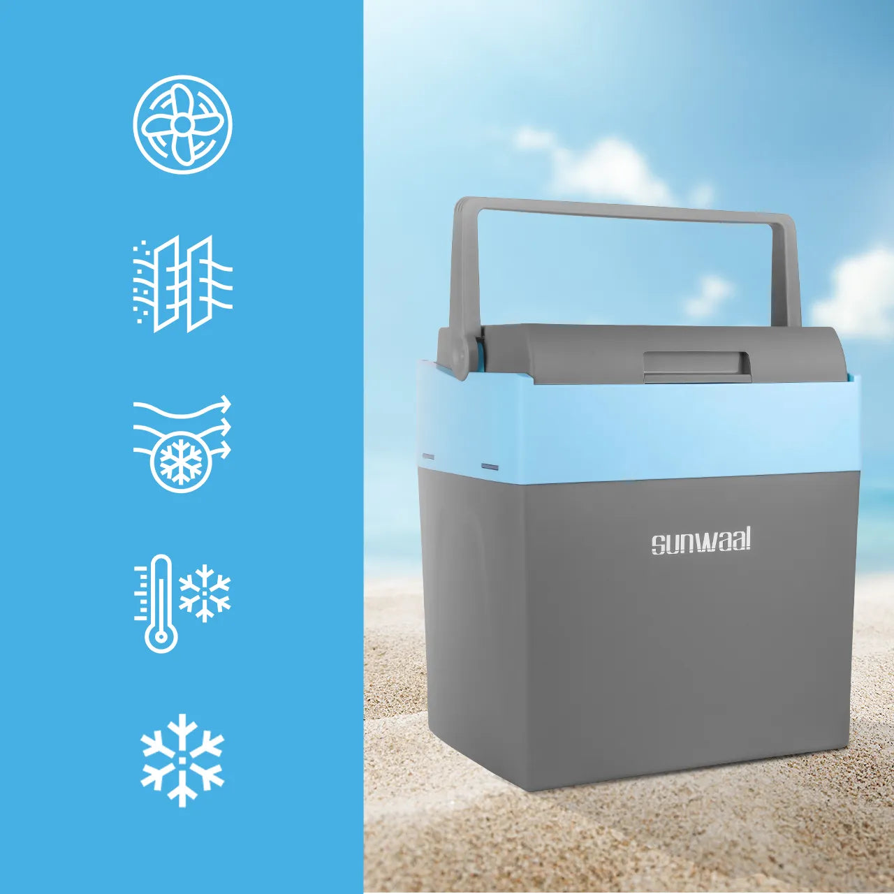 Frigider portabil de calatorie Sunwaal, capacitate 25 l, 12 V / 230 V, MalTec 111719