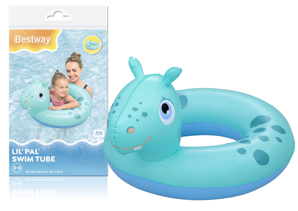 Colac de innot hipopotam Bestway, 64 x 60 cm, Lean 21427