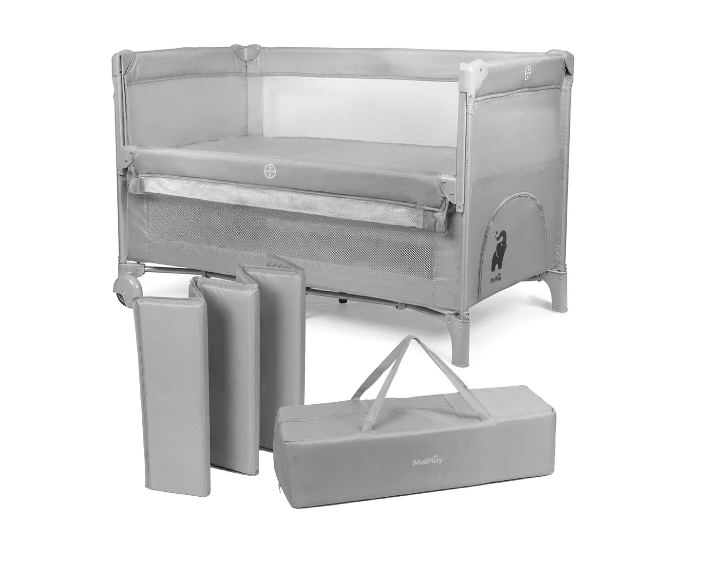 Patut pliabil de calatorie, 60 x 120 cm, gri, MalPlay 113842
