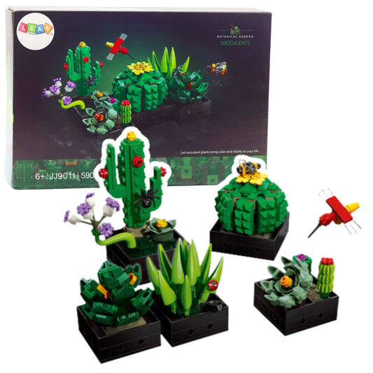 Set constructie cactusi, 25.5 x 17 x 5.5 cm, 590 piese, Lean 14245