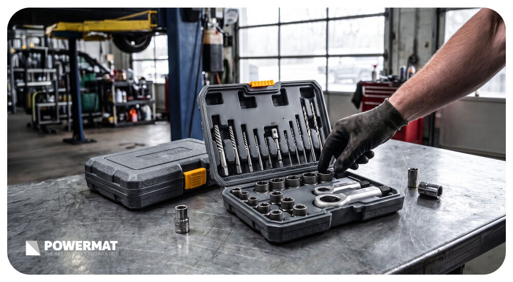 Kit extractoare pentru indepartarea suruburilor PM-ZPWN-26T, 26 bucati, Powermat PM1617