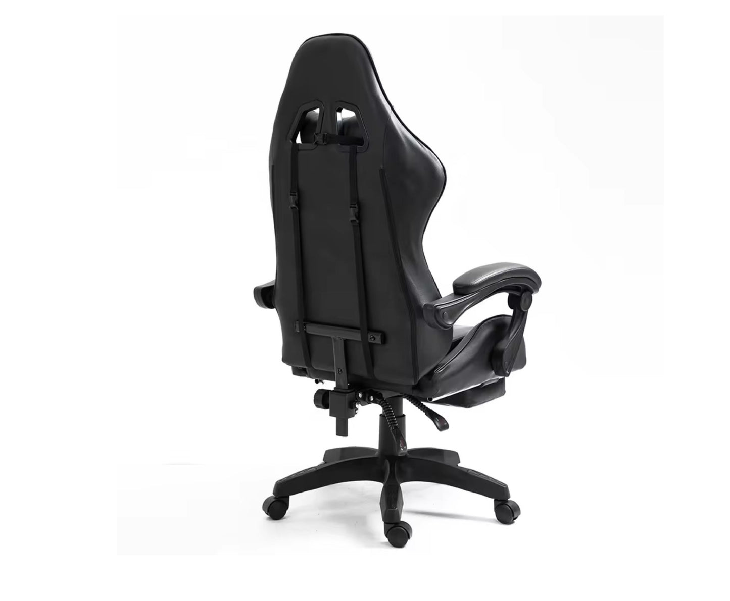Scaun pentru gaming rotativ cu suport pentru picioare, negru / alb, Lean 30553