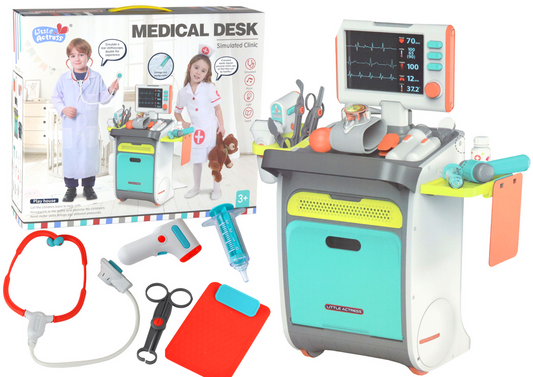 Set joaca doctorEKG/RTG, accesorii, multicolor, 85.5x43x30cm, Lean 17342