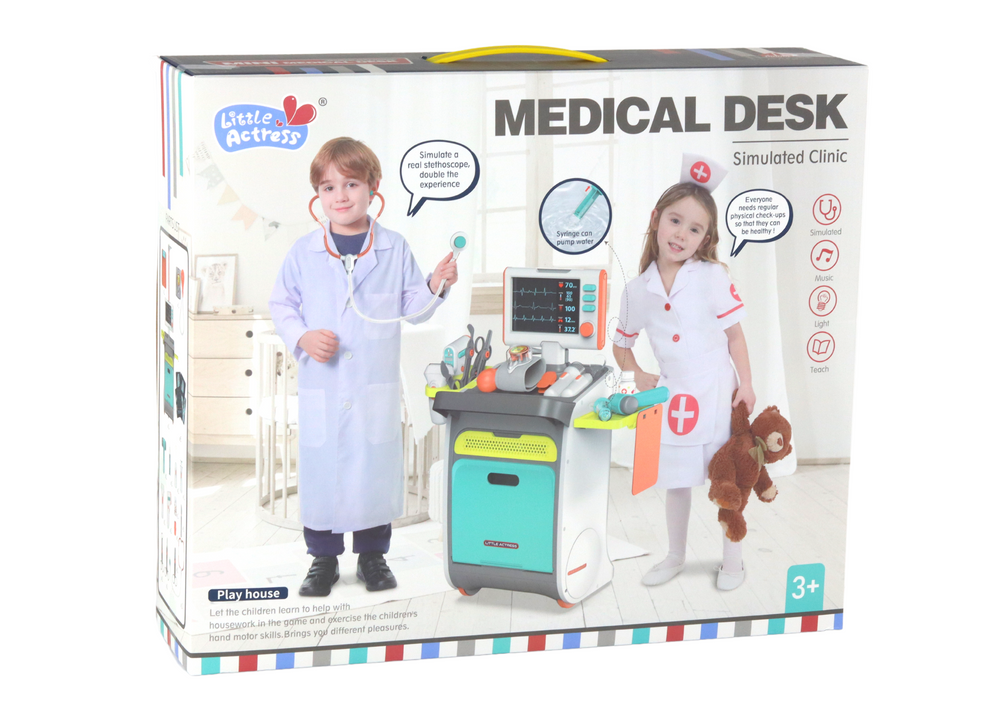 Set joaca doctorEKG/RTG, accesorii, multicolor, 85.5x43x30cm, Lean 17342